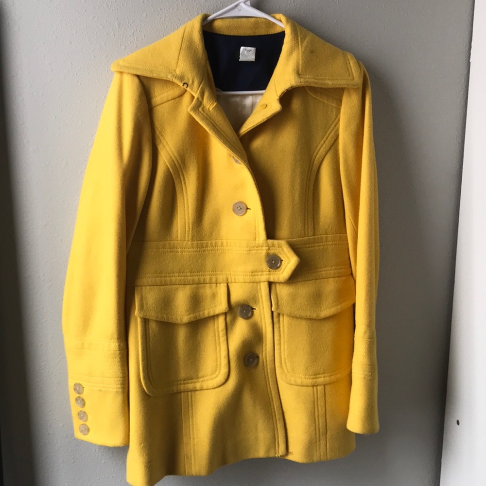 J Crew Vibrant Yellow Winter Coat Size 6